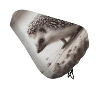 Hedgehog Bike Seat Cover Soft Waterproof Bike Saddle Rain Cover with Drawstring Rainproof Dust Resistant Bicycle Seat Cushion Protector for Outdoor Travel, Stationary Bikes