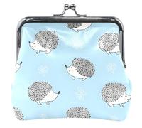 Hedgehog Blue Ladies Leather Wallet Cute Hedgehog Blue UNITALLA, Classic, Cute Hedgehog Blue, UNITALLA, Classic, Cute Hedgehog Blue, UNITALLA, Classic