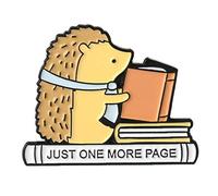 Hedgehog Brooch Read Books Cute Badge Denim Jacket Bag Backpack Lapel Enamel Pin Jewelry Creative Cartoon Corsage