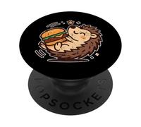 Hedgehog Burger Roll Fun Cartoon PopSockets Adhesive PopGrip