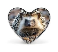 Hedgehog Button Pin Heart Shape Alloy Lapel Pins Badges Novelty Funny Enamel Pins Personalized Pinback Button Badges Cute Heart Brooche for Jackets Bags