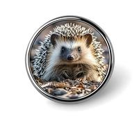 Hedgehog Button Pin Round Alloy Lapel Pins Badges Novelty Funny Enamel Pins Button Lapel Personalized Pinback Button Badges Cute Brooche Pin for Backpacks Jackets Bags