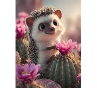 Hedgehog Cactus 60 Piece Jigsaw Puzzles for Adults, Fun jigsaw puzzles 60 pieces, Challenging Puzzle Perfect for Game Nights, Finished Puzzle Size is 40x28cm