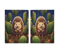Hedgehog Cactus Passport Holder Slim PU Leather Passports Wallet Portable Passports Protector Passport Cover