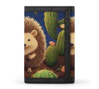 Hedgehog Cactus Wallet,Credit Card Holder,Three-fold Wallet for Passport Covers, Purse Passport Bag for Men Women