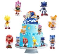 Hedgehog Cake Toppers, 7 Pieces Hedgehog Figures Cake Decorations Cartoons Anime Character Figures Kids Party Birthday Decorations Gifts Ornament Shower Party Supplies Toy