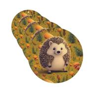 Hedgehog Car Air Fresheners Cards Set of 4 Pieces Personalized Car Fresheners Gifts for Men Women Auto Aromatherapy Tablets Hanging Scented Cards for Wardrobe Bathroom