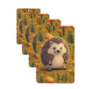 Hedgehog Car Air Fresheners Cards Set of 4 Pieces Personalized Car Fresheners Gifts for Men Women Auto Aromatherapy Tablets Hanging Scented Cards for Wardrobe Bathroom