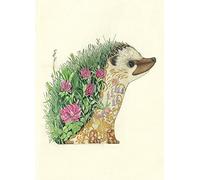 Hedgehog Card Daniel Mackie Designs 7 x 5 inches black in cello with envelope
