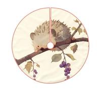Hedgehog Christmas Tree Skirt – Festive Printed Holiday Decor With Premium Linen-Like Fabric For Christmas, New Year & Halloween Celebrations
