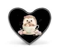 Hedgehog Coffee Cup Sweet Food Heart Badge Funny Lapel Pins Personalized Button Brooch Pin for Clothing Bag Accessories