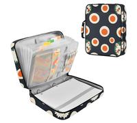 Hedgehog Color Circle Zipper Binder Bag 3 Ring 6-Tab Expanding File Folder 500 Sheets Organizer for School Work Office