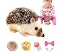 Hedgehog Companion 5" - Soft Silicone Animal, Mini Fun and Comfortable Nap | Miniature Plush Toy with Sleeping Blanket for Baby Living Room Bedroom Fun Gift Girl Boy