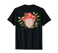 Hedgehog Cottage Core Farmer Gardener Mushroom ART ON BACK T-Shirt
