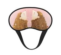 Hedgehog Couple & Heart-Shaped Balloon Composite Cloth Black Edge Eye Mask Men and Women with Elastic Band
