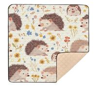 Hedgehog Cute Safari Personalized Soft Thick Baby Activity Play Mat for Indoor Outdoor Non-Toxic Tummy Time Activity Mat for Baby Kids Toddlers Infants, 50'' x 50''