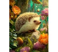Hedgehog Diamond Art, Flowers Diamond Painting 5D DIY Full Square Drill Crystal Art Cross Stitch Kits for Adults Beginner, Dimond Painting Pattern Design for Home Decor, Wall Decor 80x110cm -wyl2506N2