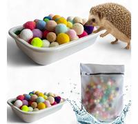 Hedgehog Dig Box Enrichment Cage Accessories, Funny Dig Box Toys with Ball Toy and Laundry Bag, Bell Toy for Hedgehogs Hamster Ferret Kitten Cat, Hedgehog Accessories (Laundry Bags, 120 Ball)