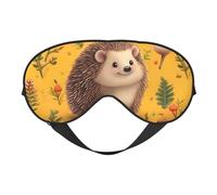 Hedgehog Double-Sided Silk Sleep Mask, Adjustable Light Blocking Eye Mask for Travel, Men & Women, Soft Comfortable Blindfold 20x10cm
