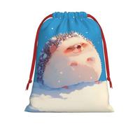 Hedgehog Drawstring Gift Bag â€“ Premium Polyester Holiday & Party Favor Bag With Full-Print Design, Perfect For Christmas, Halloween, And Promotions