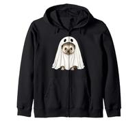 Hedgehog Dressed As A Ghost Halloween Zip Hoodie