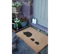 Hedgehog Family Country Size Coir Doormat Artsy Mats Black 60cm x 90cm