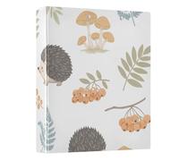 Hedgehog Fern Mushrooms Cute Animal 3 Ring Binder 1.5 Inch Round Ring Binder View Binder Holds 200 Documents for Home School Office Use