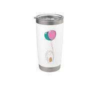 Hedgehog Flies with Balloons Stainless Steel Insulated Tumbler
