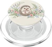 Hedgehog Floral Woodland Botanical Cute Animal Pastel PopSockets PopGrip for MagSafe
