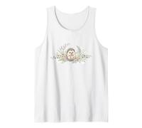 Hedgehog Floral Woodland Botanical Cute Animal Pastel Tank Top