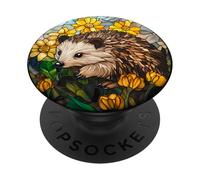 Hedgehog Flower Garden Artwork PopSockets Adhesive PopGrip
