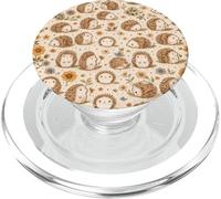 Hedgehog Forest Cute Animal Boho Flowers Summer On Beige PopSockets PopGrip for MagSafe