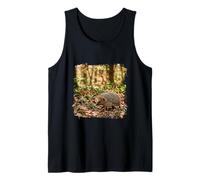 Hedgehog Forest Wildlife Autumn Leaves Woodland Scene Tank Top