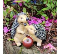 Hedgehog Garden Ornaments Outdoor Indoor Brown Hedgehogs with Apple Garden Decoration Realistic Decorative Sculpture For Yard Patio Flowerbeds (Brown Hedgehogs(Dark))