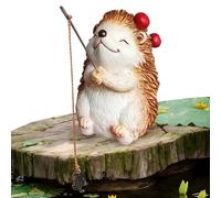 Hedgehog Garden Sculpture - Waterproof Lawn Ornament for Garden, Realistic and Creative Multifunctional Fishing Scene for Garden, Home, Patio, Balcony, Office