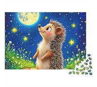 Hedgehog Gazing at the Bright Moon 1000 Piece Jigsaw Puzzle for Adults 52x38cm/1000pcs