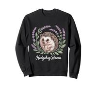 Hedgehog Haven Lavender Wreath Woodland Charm Sweatshirt