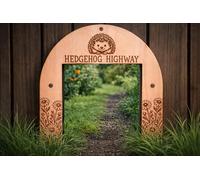 Hedgehog Highway Sign: Wooden Garden Wildlife Access