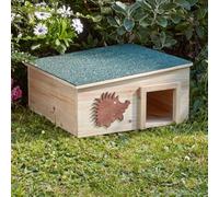 Hedgehog Home - Weatherproof Timber Shelter for Garden Hedgehogs, FSC Certified Wood, Safety Entrance Tunnel, Waterproof Felt Roof for Nesting and Hibernation, 40 x 40 x 19 cm