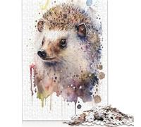 Hedgehog Hues Watercolor Puzzles 500 Pieces for Teenagers Gifts Puzzle for Adults And Teenager Educational Game Challenge Toy 500pcs (52x38cm)
