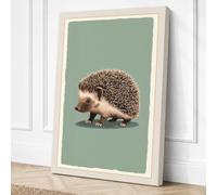 Hedgehog in Profile Botanical Canvas Wall Art Print 18x12 Inch (46 x 30 cm)