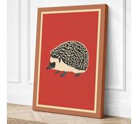 Hedgehog in Profile Botanical Canvas Wall Art Print 18x12 Inch (46 x 30 cm)