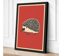 Hedgehog in Profile Botanical Canvas Wall Art Print 36x24 Inch (91 x 61 cm)