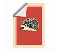 Hedgehog in Profile Botanical Unframed Wall Art Print A1 (84.1×59.4cm), Wall Decor for Living Room, Bedroom, Office & Home, Art Gift