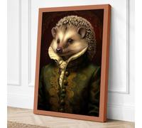Hedgehog in Renaissance Gold Canvas Wall Art Print 18x12 Inch