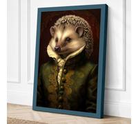 Hedgehog in Renaissance Gold Canvas Wall Art Print 18x12 Inch