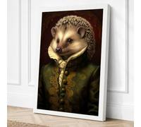 Hedgehog in Renaissance Gold Canvas Wall Art Print 18x12 Inch