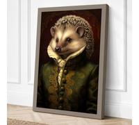Hedgehog in Renaissance Gold Canvas Wall Art Print 30x20 Inch
