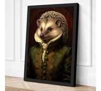 Hedgehog in Renaissance Gold Canvas Wall Art Print 36x24 Inch