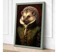 Hedgehog in Renaissance Gold Canvas Wall Art Print 36x24 Inch